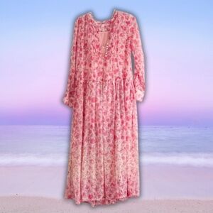 Free People Pink Floral Maxi Dress